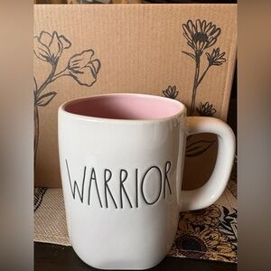 Rae Dunn Warrior Mug - White with Pink Interior